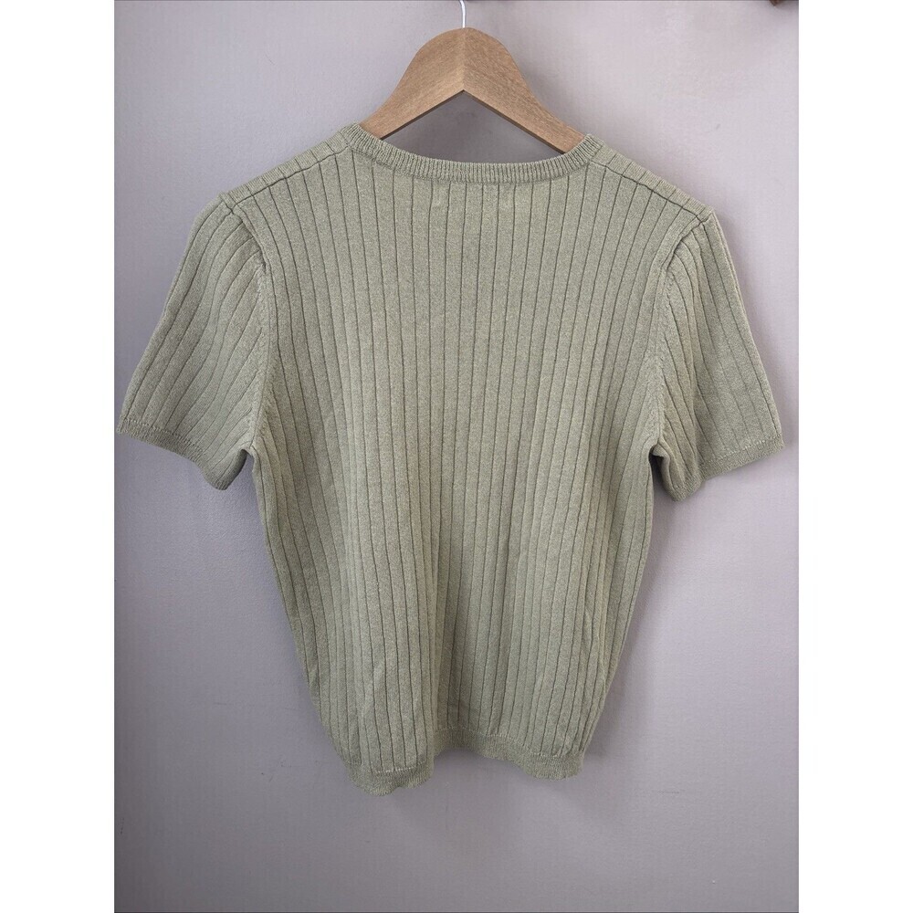Evan Picone Women’s Medium Sage Green Short Sleeve Sweater - Picture 5 of 5